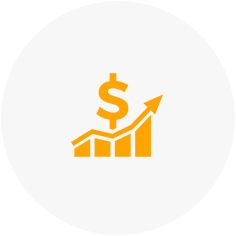 Graph of growing revenue Icon